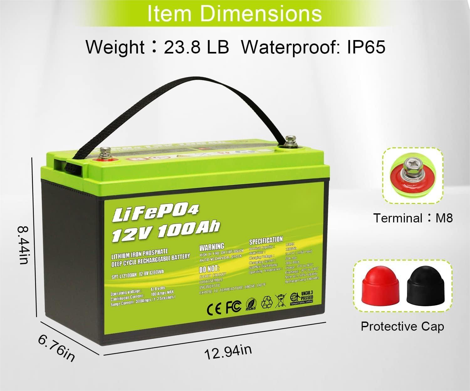 12V 100AH Lithium Ion Battery, Deep Cycle Lithium Ion Battery